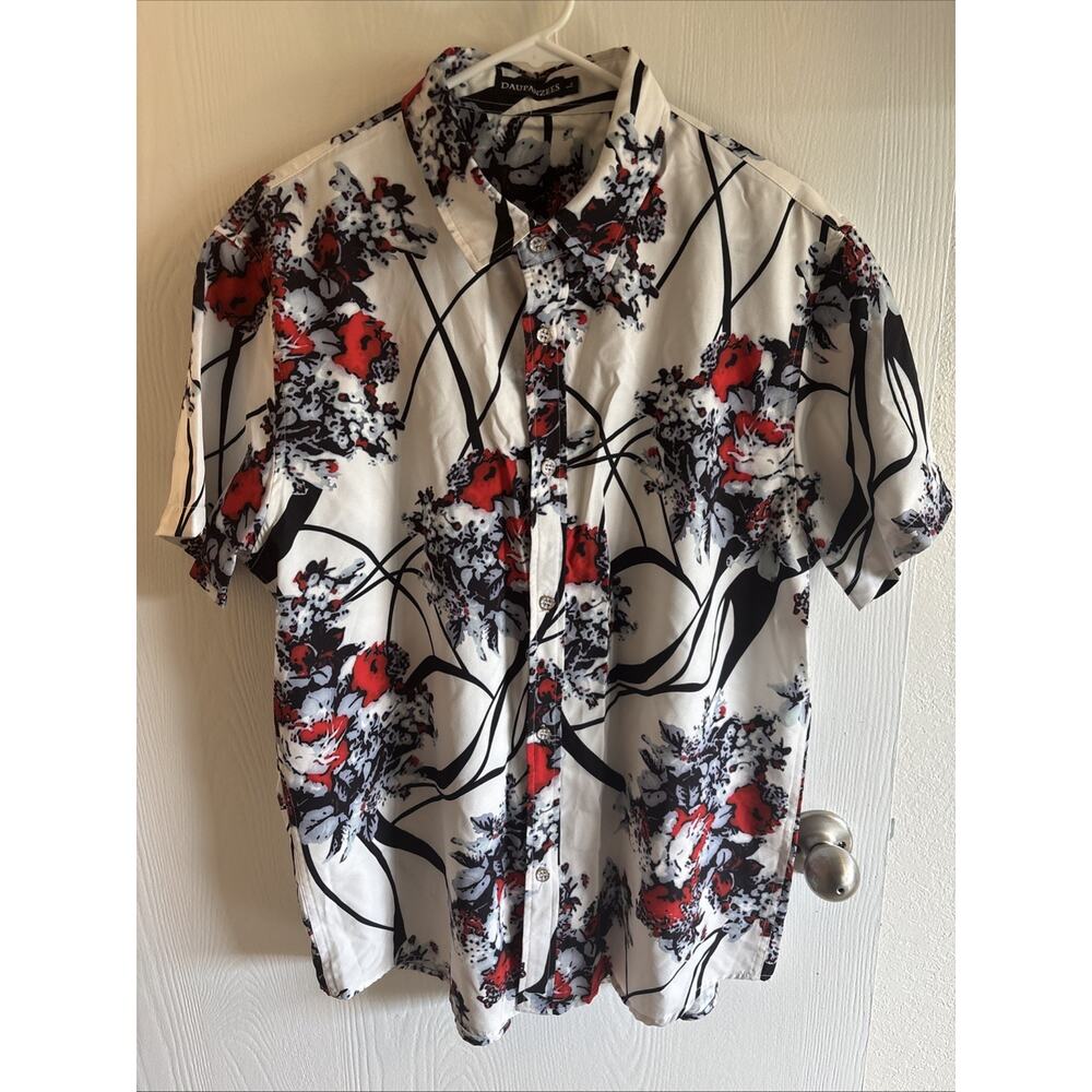 Daupanzees - Short Sleeve Button Up Dress Shirt - Size Large